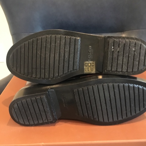 Coach Tara Rain Boots Black Gold Hardware 7 - Picture 4 of 6